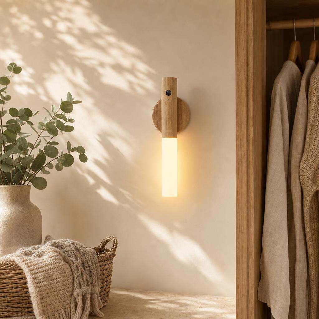 Motion-Sensor Wooden Night Light — NovaLiving lifestyle